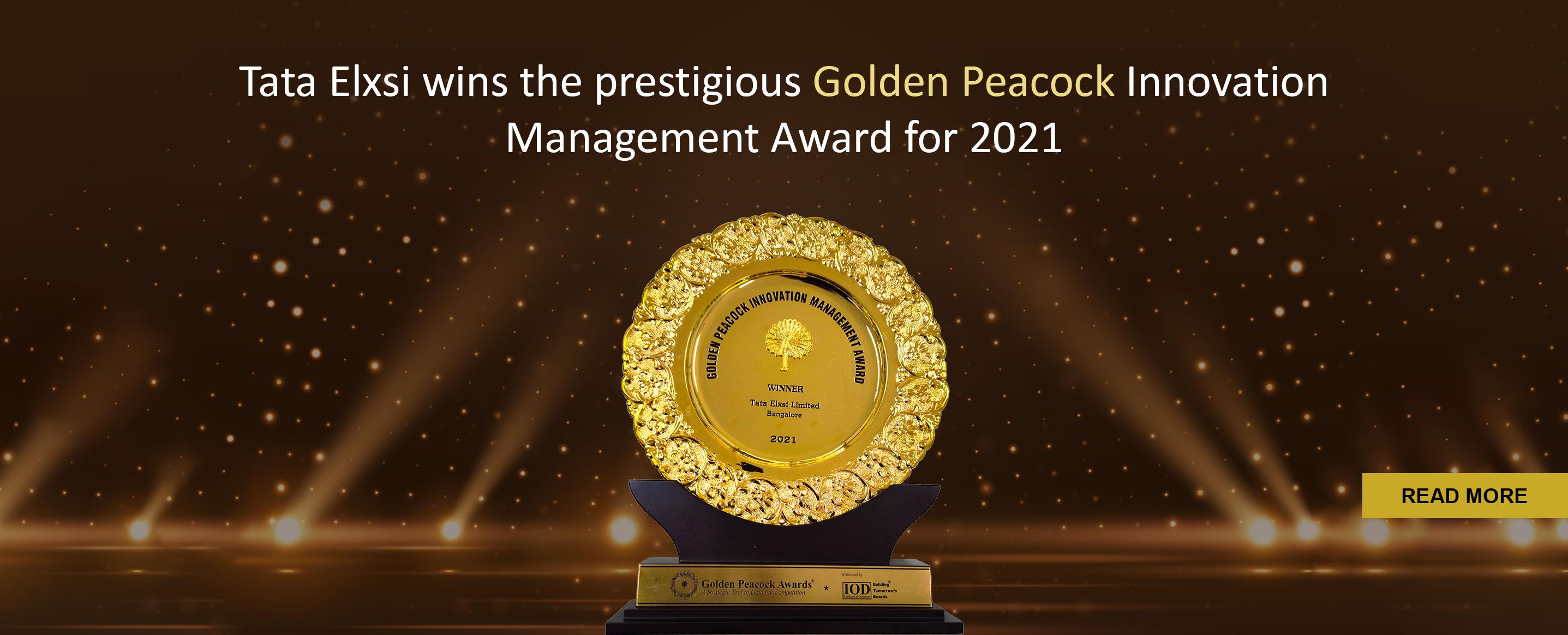 Tata Elxsi wins the prestigious Golden Peacock Innovation Management Award for 2021